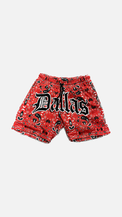 Red Dallas bandana shorts