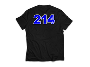 214 Hustle Royal Blue On Black T-Shirt